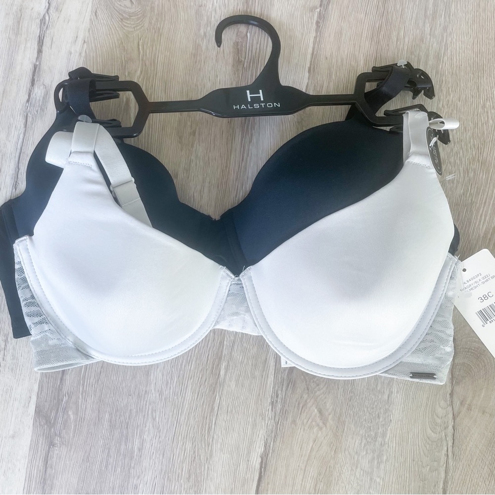 Halston Animal Mesh T Shirt Bra 38C 2 Pack